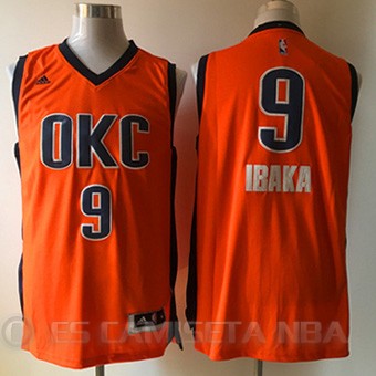Camiseta Ibaka #9 Oklahoma City Thunder Naranja - Haga un click en la imagen para cerrar